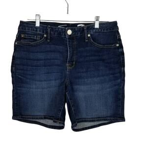 Seven7 Medium Wash Whiskering Bermuda Jean Shorts Sz 10